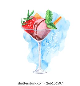 vector watercolor dessert.   It can be used for card, postcard, cover, invitation, wedding card, mothers day card, birthday card.