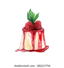 vector watercolor dessert. It can be used for card, postcard, cover, invitation, wedding card, mothers day card, birthday card.