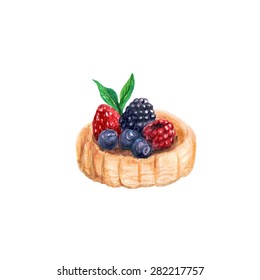 vector watercolor dessert. It can be used for card, postcard, cover, invitation, wedding card, mothers day card, birthday card.