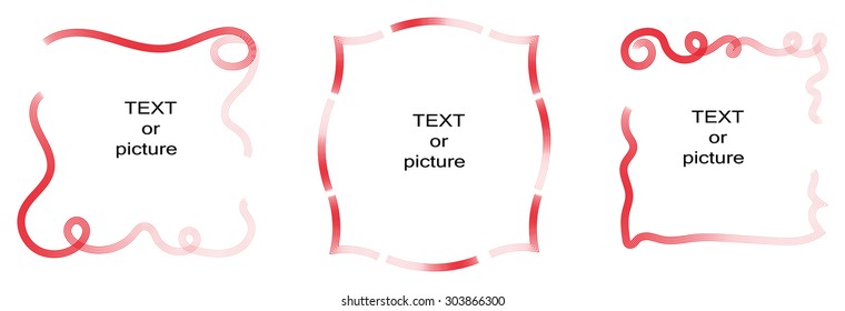 Vector watercolor drawing set of  abstract holiday frames handmade paints isolated on white background