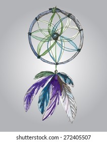 Vector watercolor dream catcher