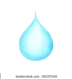 Vector Watercolor Drop Of Water Isolated