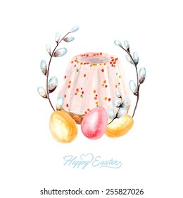 vector watercolor easter card. It can be used for card, postcard, easter card.