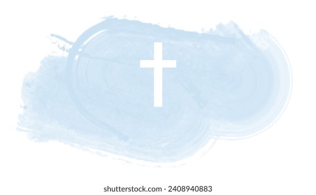 Vector Watercolor Easter Cross Clipart, Brussel Stroke Crosses Illustration