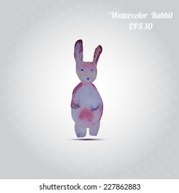 Vector watercolor EPS10 rabbit