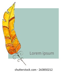 vector watercolor feather