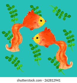 vector watercolor fish