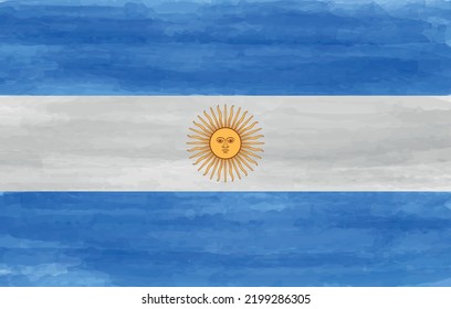 Vector watercolor flag of Argentina.