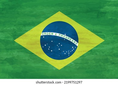 Vektorwasserfarbenflagge Brasiliens.