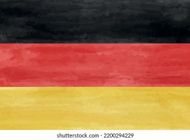 Vector watercolor flag of Germany.