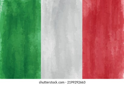 Bandera acuarela vectorial de Italia.