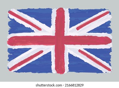Vector watercolor flag of United Kingdom.Grunge UK flag.