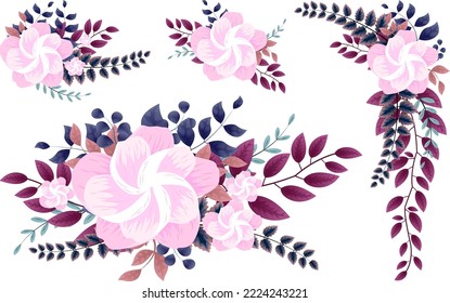 Vektor-Aquarell-Blumenelemente und Anordnung-Sammlung