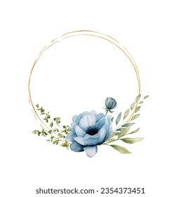 Vector watercolor floral frame with wild flowers, hand drawn template. Painted wedding monogram TJ initial. 