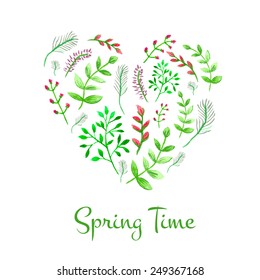 Vector watercolor floral greeting card
