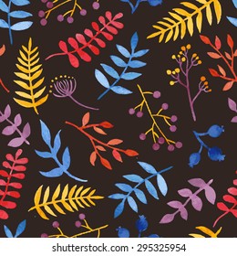 Vector watercolor floral pattern. Floral decor. Seamless background. Great for wedding invitation, cards and flyers 