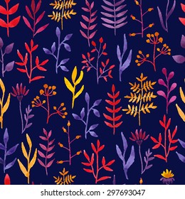 Vector watercolor floral pattern. Floral decor. Seamless background. Great for wedding invitation, cards and flyers
