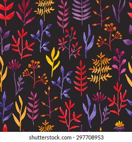 Vector watercolor floral pattern. Floral decor. Seamless background. Great for wedding invitation, cards and flyers