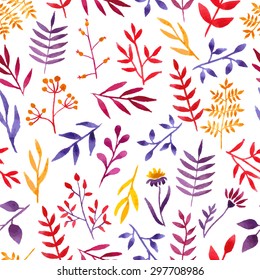 Vector watercolor floral pattern. Floral decor. Seamless background. Great for wedding invitation, cards and flyers