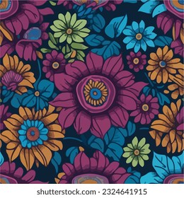 patrón floral de acuarela vectorial. fondo de patrón de flores sin costura. ilustración del diseño de flor texturada vectorial.