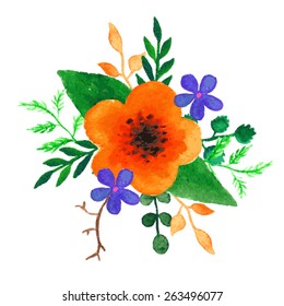 vector watercolor flower