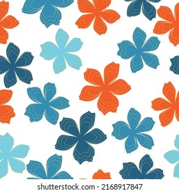 Vector watercolor flower continuous, seamless watercolor flower. Hand drawn background. floral pattern for wallpaper or fabric.