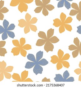 Vector watercolor flower continuous, seamless watercolor flower.  Brush strokes oil painting. Hand drawn flowers.