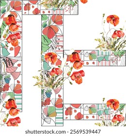 Vector watercolor flower continuous, seamless watercolor flower, floral pattern, flowing repeat pattern, pink and red floral for textile, fashion, fabric, scarf, pattern. 