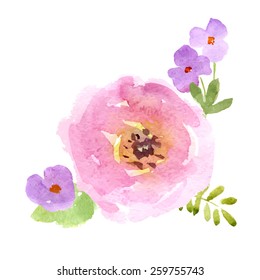 Vector watercolor flower design