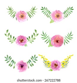 Vector Watercolor Flower Design Bohemian Style