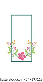 Vektorgrafik Aquarell Blumenrahmen mit Textraum.