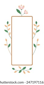 Vector watercolor flower frame with text space.