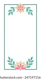 Vector acuarela marco floral con espacio de texto.