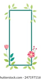 Vector watercolor flower frame with text space.