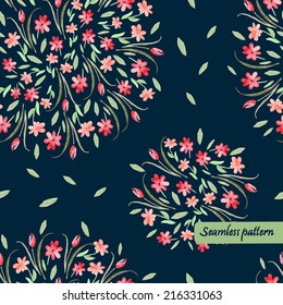 vector watercolor flower seamless pattern. It can be used for cards, wrapping paper, wallpaper, fabric design, cover.