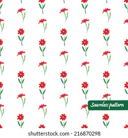 vector watercolor flower seamless pattern. It can be used for cards, wrapping paper, wallpaper, fabric design, cover.