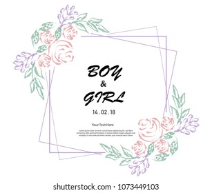 Vector watercolor flowers set on white Background. Spring or summer design for invitation, wedding or greeting cards.