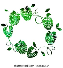 vector watercolor frame with berries