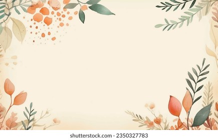 vector watercolor frame with flowers