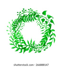 Vector watercolor frame. Hand-painted watercolour design element isolated on white background.