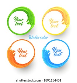 
vector watercolor frame for logo, text