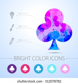 Vector watercolor game cross icon with infographic elements 