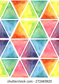 Vector  Watercolor Geometric Seamless Pattern with Hexagons, fully editable eps 10 file with clipping masks and seamless pattern in swatch menu