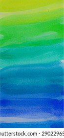 vector watercolor green and blue gradient background