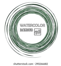 Vector watercolor green swirl background.Vector abstract background for banner, card, poster, identity,web. Abstract banner paints.