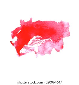Vector watercolor hand drawn DIY red bloody brush sprayed stroke. Good for halloween theme party.