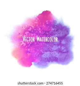 Vector watercolor hand drawn element, bright background for your design.