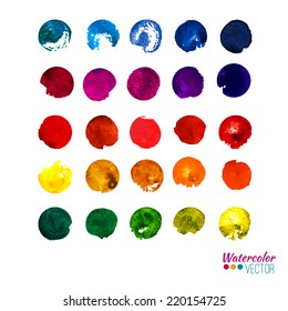 Vector watercolor hand painted palette