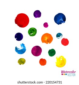 Vector watercolor hand painted palette