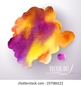 Vector watercolor hand painted stain.
